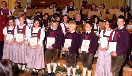 Ccilienkonzert 2003: Ausgezeichnete
            Jungmusikanten